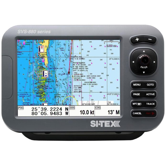 SI-TEX GPS Chart-Dual Frequency 600W Sonar System – 8” Color LCD w/Internal GPS Antenna & C-MAP 4D Card