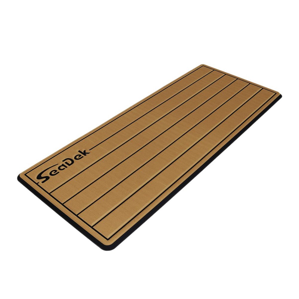 SeaDek 16” x 39" 20mm Dual Density Large Teak Helm Pad w/SeaDek Logo - Brushed Texture - Mocha/Black (406.4mm x 990.6mm x 20mm) 104000XL