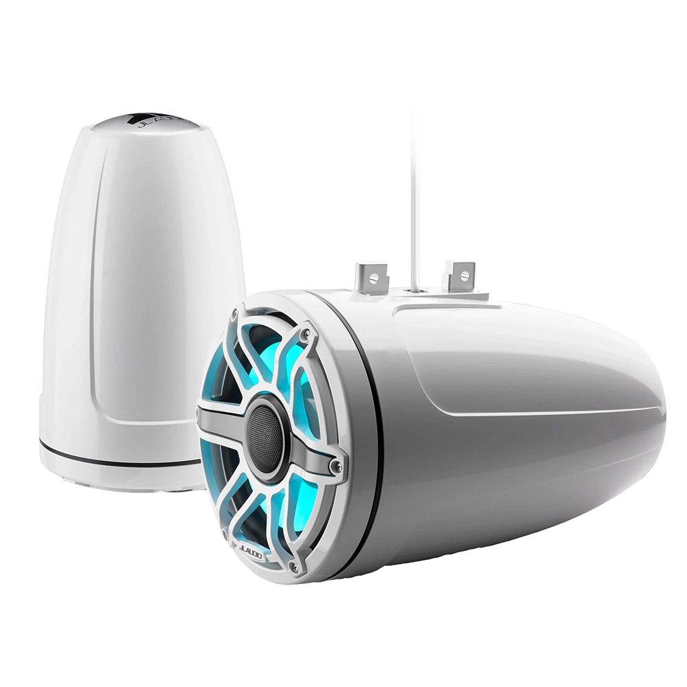 JL Audio M6 Series 8.8" Enclosed Tower Coaxial System w/Gloss White Sport Grille & Transflective™ LED Lighting - M6-880ETXv3-Gw-S-GwGw-i 106174XL