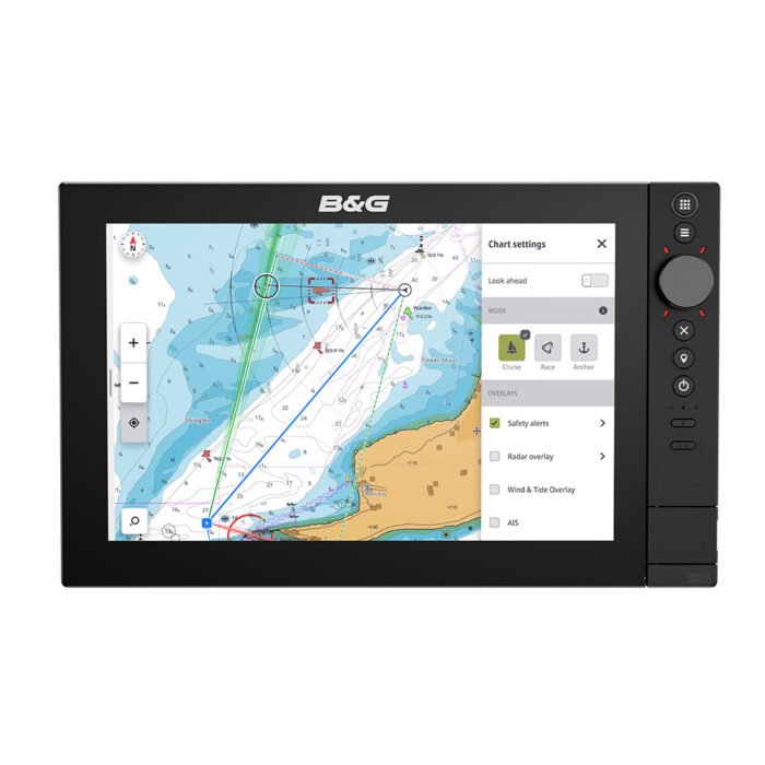 B & G Multifunction screen with colorful navigation chart