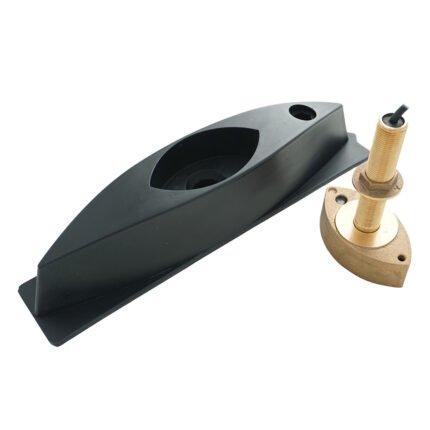Echonautics Bronze Stem Thru-Hull CW Dual-Frequency Transducer w/Fairing Block – 600W, 50/200 kHz