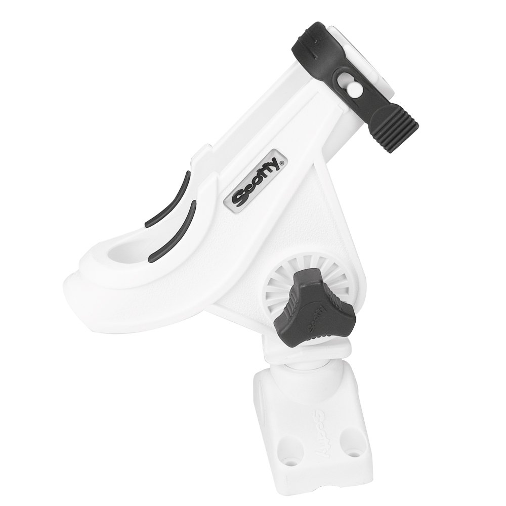 Scotty 280 Bait Caster/Spinning Rod Holder w/241 Deck/Side Mount - White 34363XL