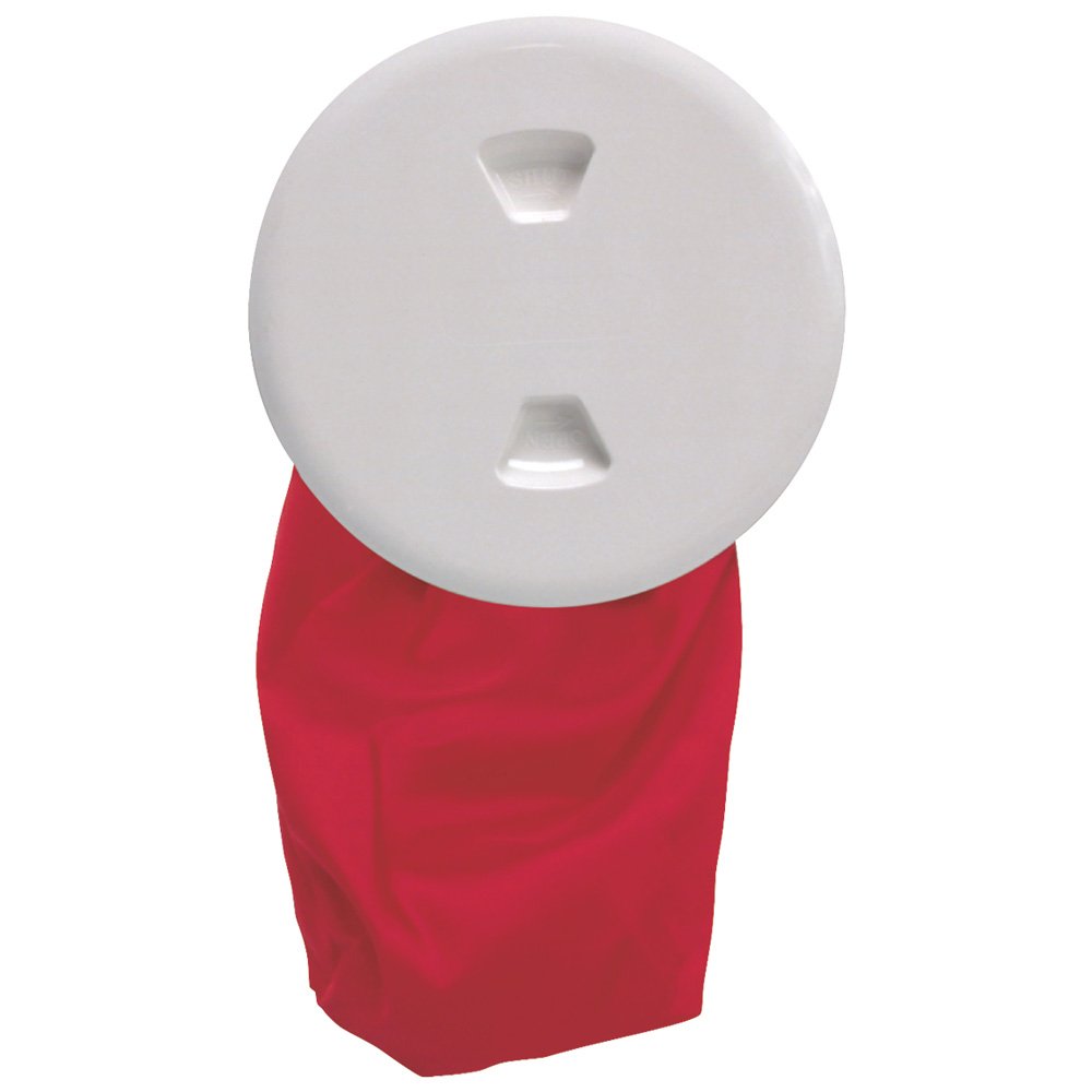 Beckson 5" Stow-Away Deck Plate - White w/12" Bag 46447XL