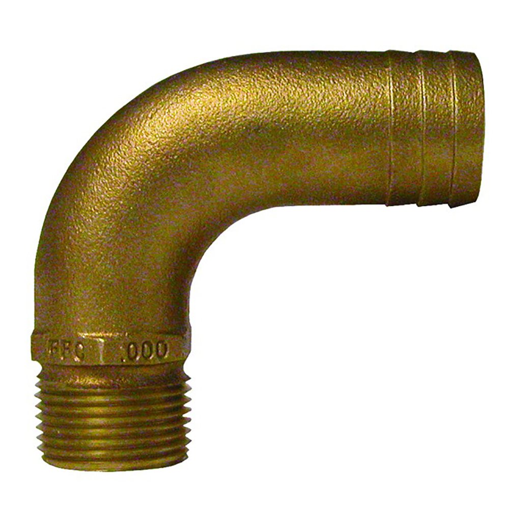 GROCO 1" NPT x 1-1/8" ID Bronze Full Flow 90° Elbow Pipe to Hose Fitting 74182XL
