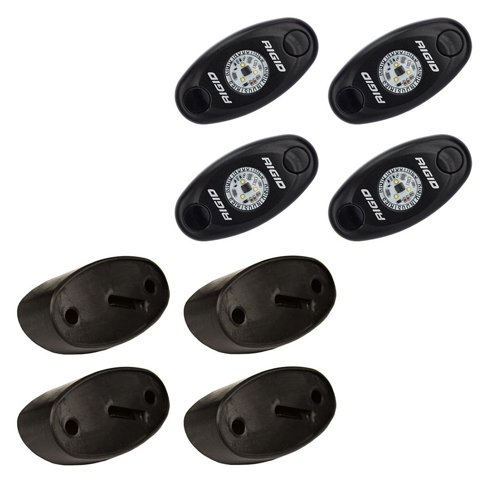 RIGID Industries A-Series Rock Light Kit - 4 Blue Lights - Black 76487XL