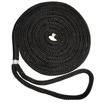 New England Ropes 3/8″ Double Braid Dock Line – Black – 15'