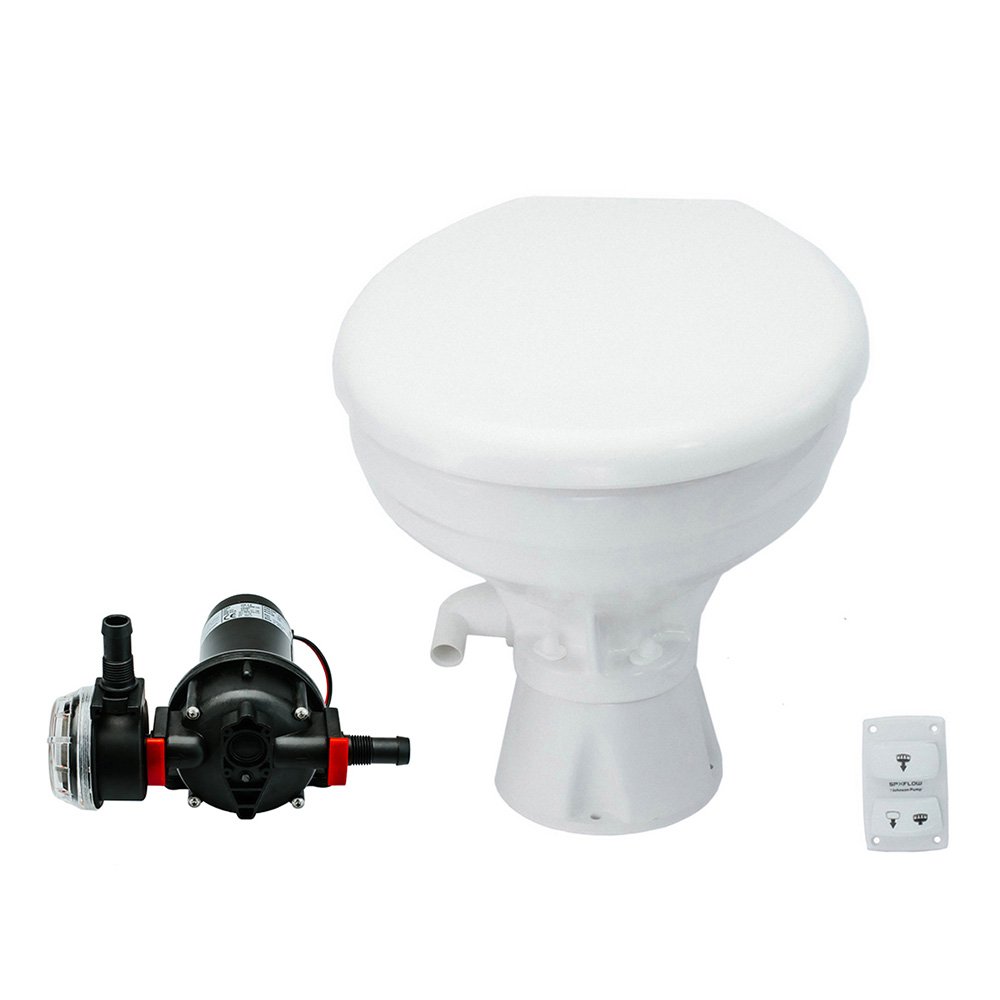 Johnson Pump AquaT Toilet Silent Electric Comfort - 12V w/Pump 79338XL