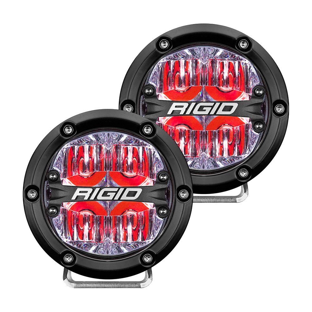 RIGID Industries 360-Series 4" LED Off-Road Fog Light Drive Beam w/Red Backlight - Black Housing 80281XL