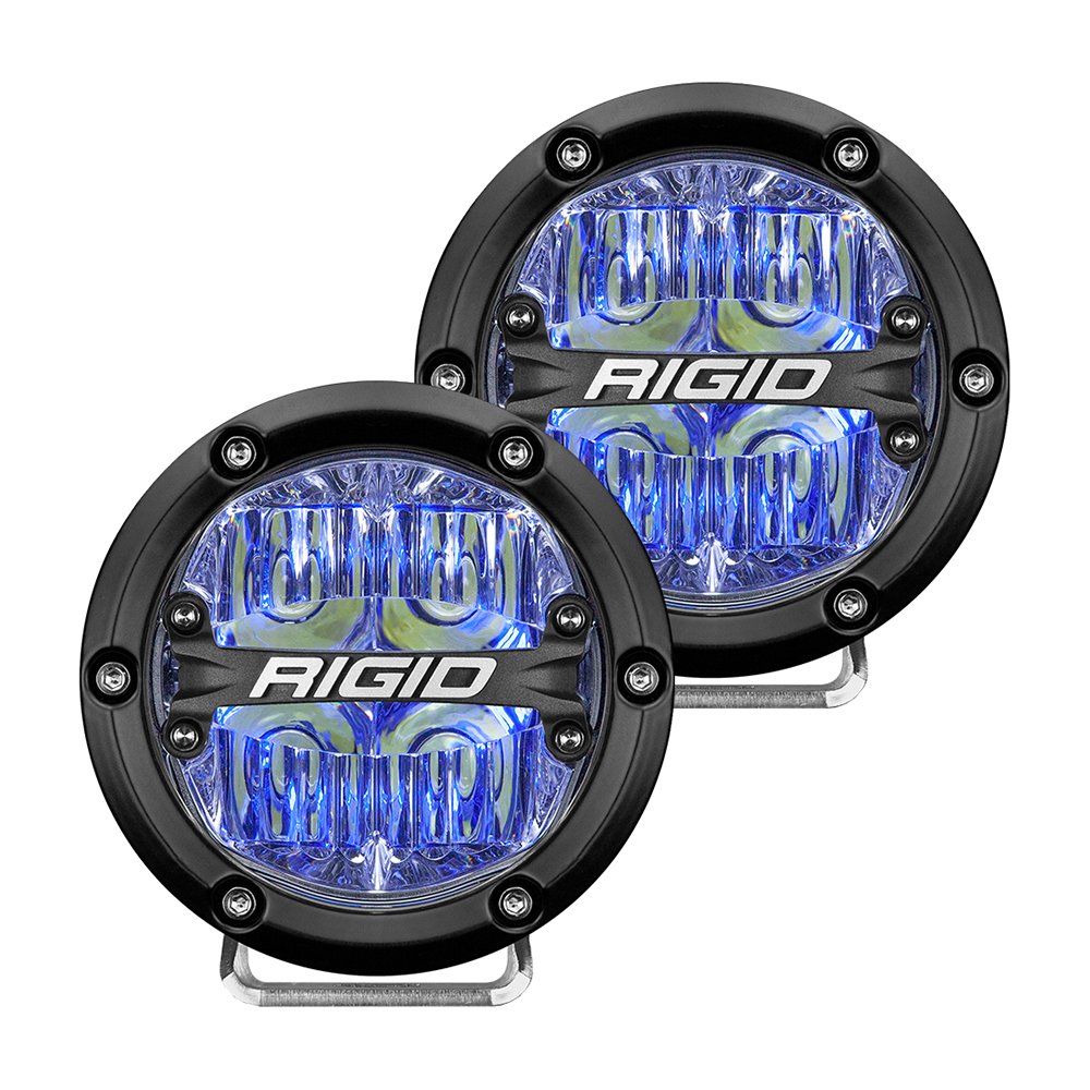 RIGID Industries 360-Series 4" LED Off-Road Fog Light Drive Beam w/Blue Backlight - Black Housing 80286XL