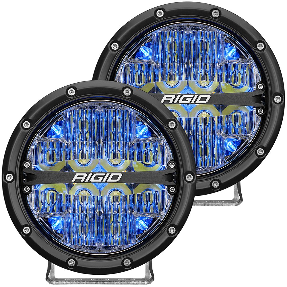 RIGID Industries 360-Series 6" LED Off-Road Fog Light Spot Beam w/Blue Backlight - Black Housing 80295XL