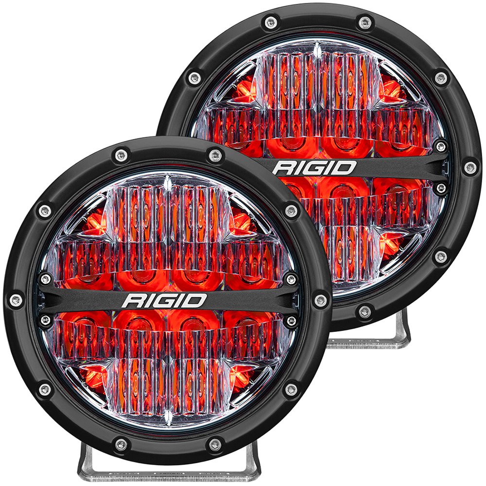 RIGID Industries 360-Series 6" LED Off-Road Fog Light Drive Beam w/Red Backlight - Black Housing 80299XL