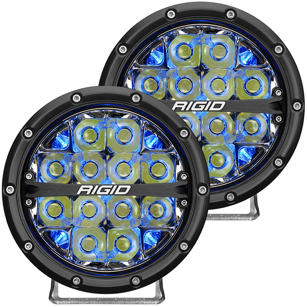RIGID Industries 360-Series 6" LED Off-Road Fog Light Drive Beam w/Blue Backlight - Black Housing 80301XL