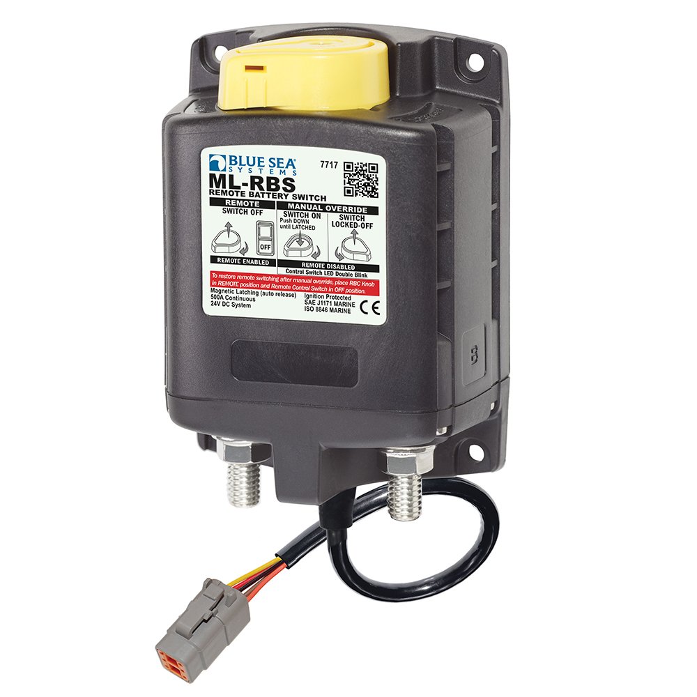 Blue Sea 7717100 ML-RBS Remote Battery Switch with Manual Control Auto Release & Deutsch Connector - 24V 81425XL