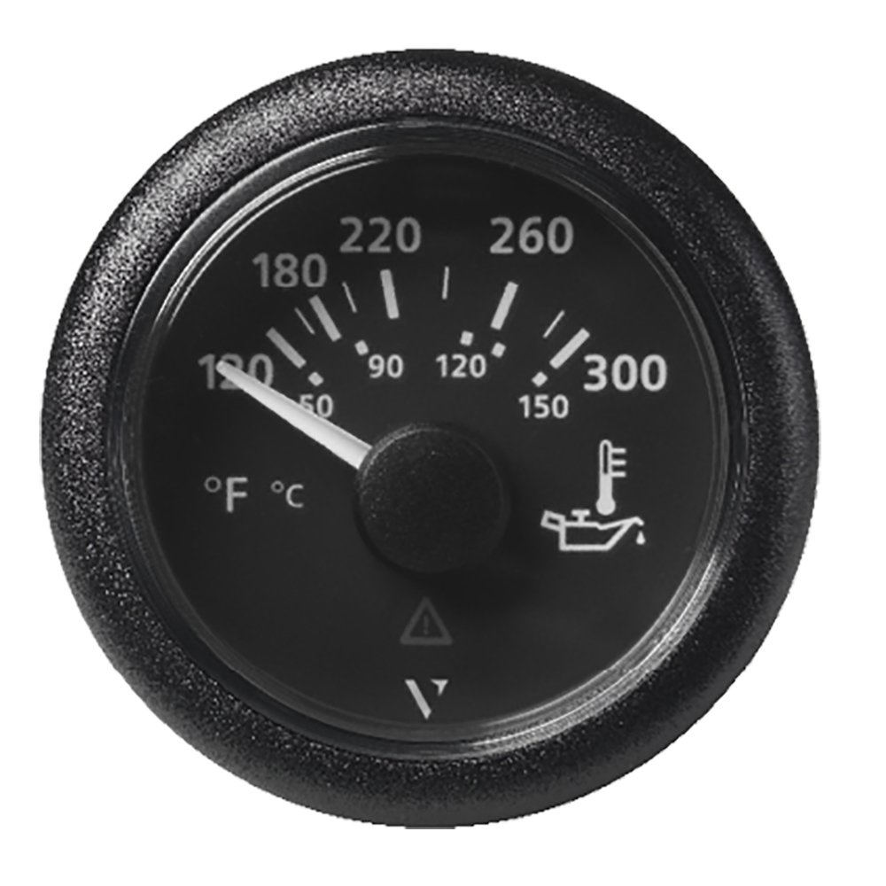 Veratron 52MM (2-1/16") ViewLine Oil Temperature Gauge 120-300°F - Black Dial & Bezel 84118XL