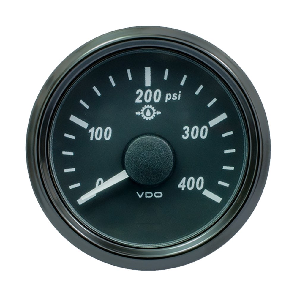 VDO SingleViu 52mm (2-1/16") Oil Pressure Gauge - 400 PSI - 0-180 Ohm 84683XL