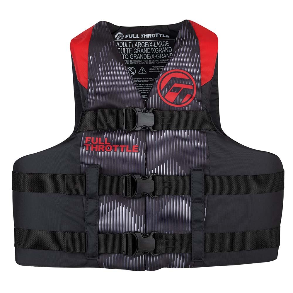 Full Throttle Adult Nylon Life Jacket - S/M - Red/Black 91336XL