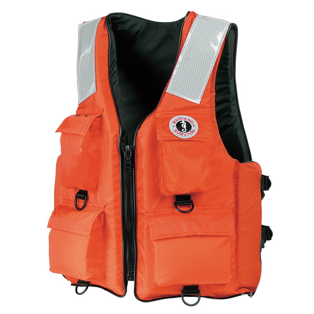 Mustang 4-Pocket Flotation Vest - Orange - Medium 93237XL