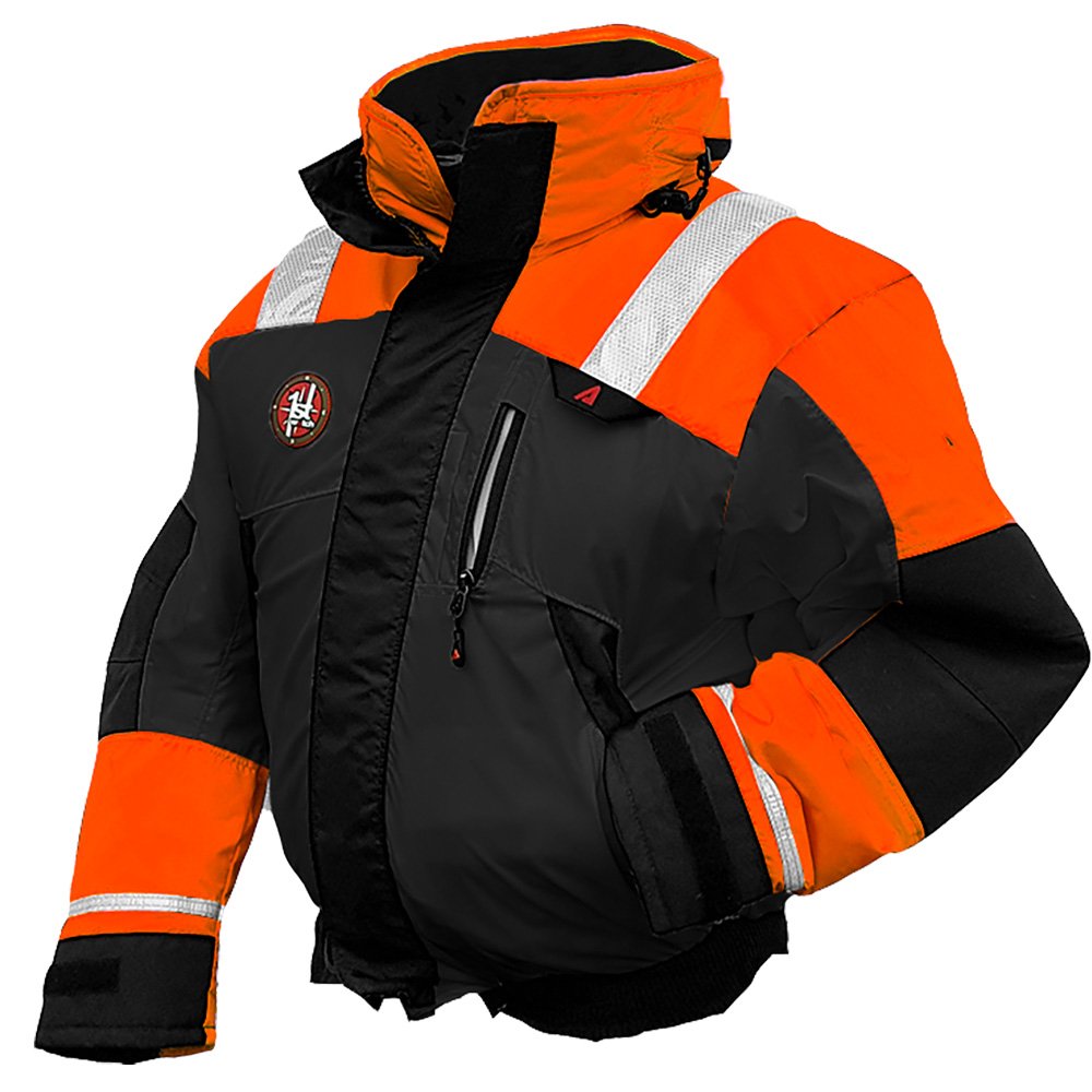 First Watch AB-1100 Flotation Bomber Jacket - Hi-Vis Orange/Black - XL 94501XL