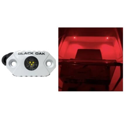 Black Oak Rock Accent Light – Red LEDs – White Housing