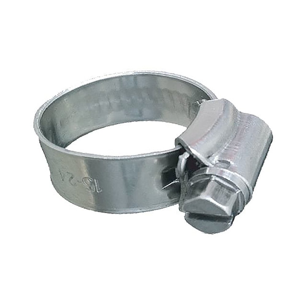 Trident Marine 316 SS Non-Perforated Worm Gear Hose Clamp - 3/8" Band - 7/16"–21/32" Clamping Range - 10-Pack - SAE Size 4 98818XL