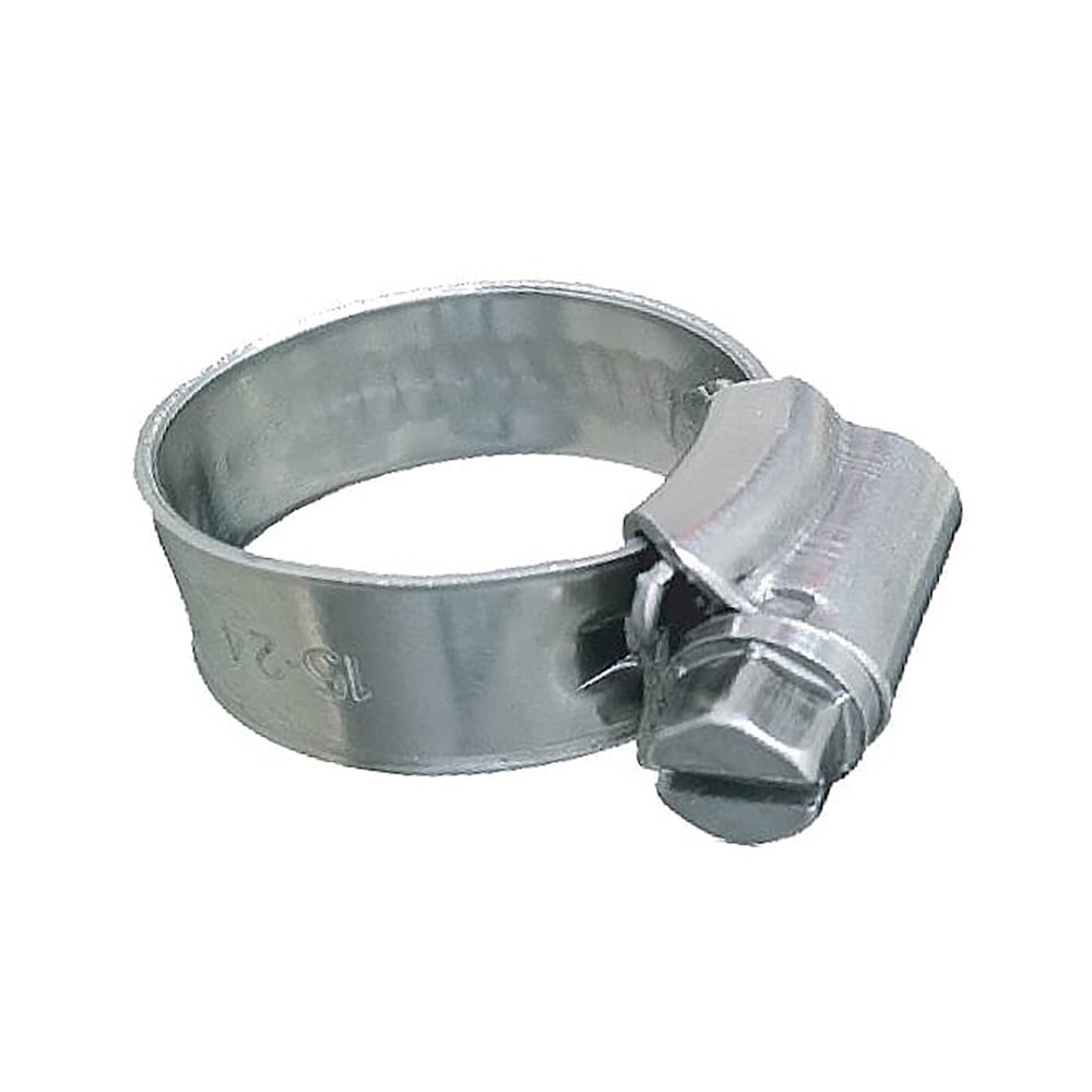 Trident Marine 316 SS Non-Perforated Worm Gear Hose Clamp - 3/8" Band - (3/4" – 1-1/8") Clamping Range - 10-Pack - SAE Size 10 98822XL