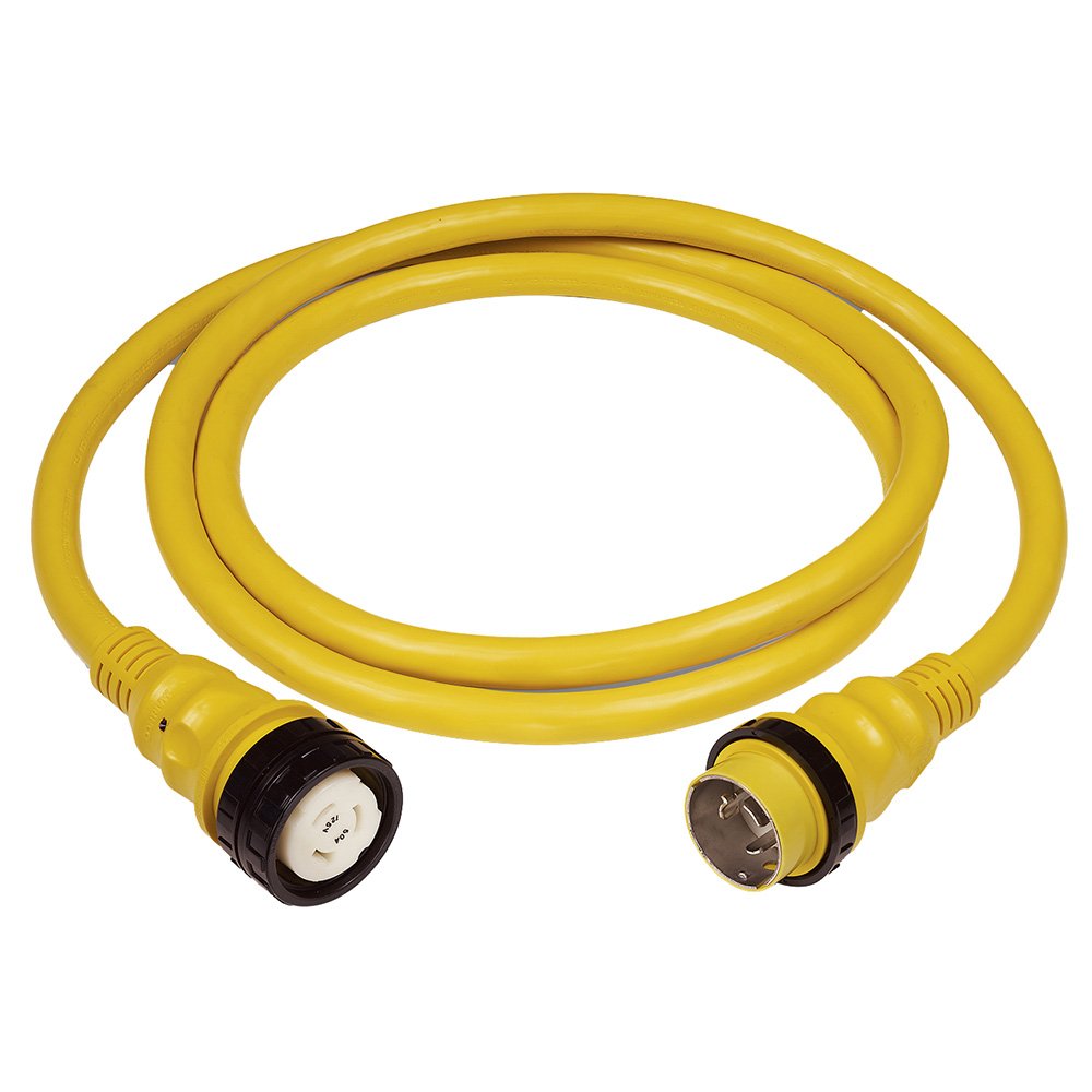 Marinco 50AMP 125/250V Shore Power Cable - 12' - Yellow 99408XL