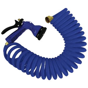 Whitecap 50' Blue Coiled Hose w/Adjustable Nozzle