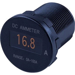 Sea-Dog Round OLED DC Amp Meter - 0 Amp-100 Amp