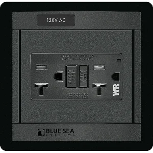Blue Sea 1499 - 360 Panel - 120V AC GFCI Dual Outlet