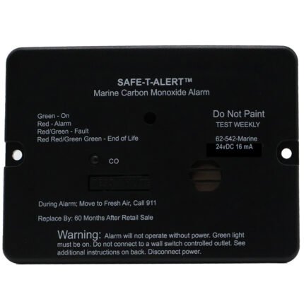 Safe-T-Alert 62 Series Marine Carbon Monoxide Alarm - 24V Flush Mount - Black