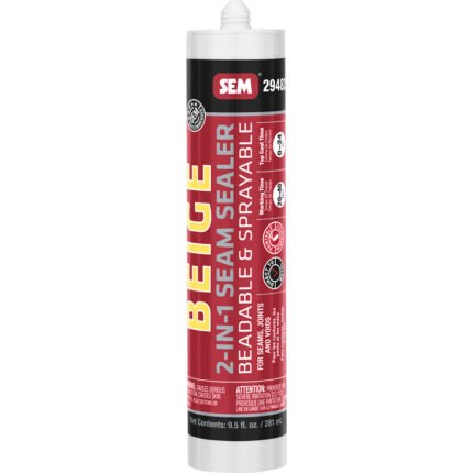 SEM 2-IN-1 Seam Sealer - 9.5oz Tube - BeigeSEM